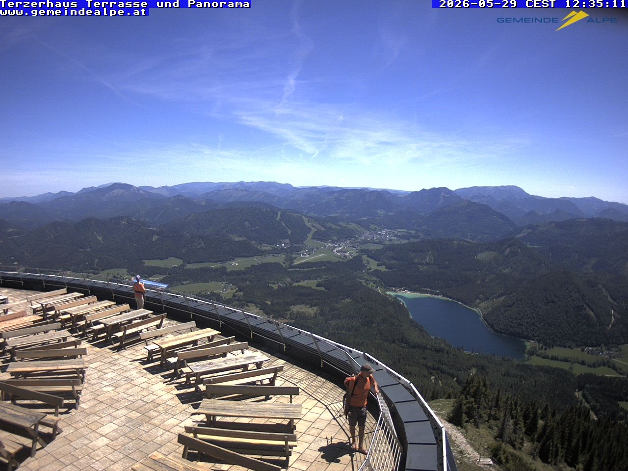 Archiv Foto Webcam Panoramablick Terzerhaus Terrasse Gemeindealpe Mitterbach