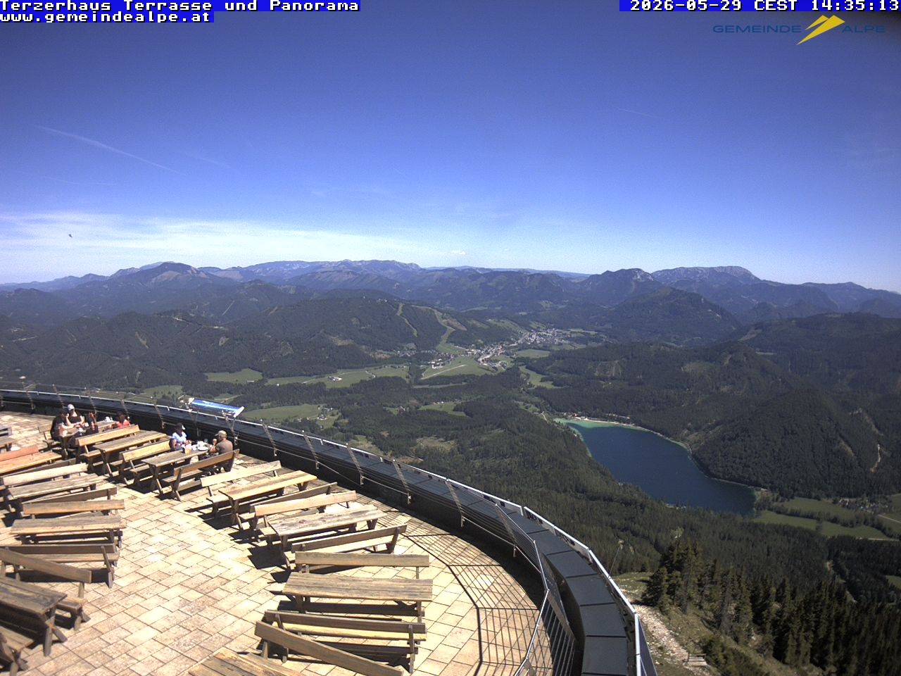Archiv Foto Webcam Panoramablick Terzerhaus Terrasse Gemeindealpe Mitterbach