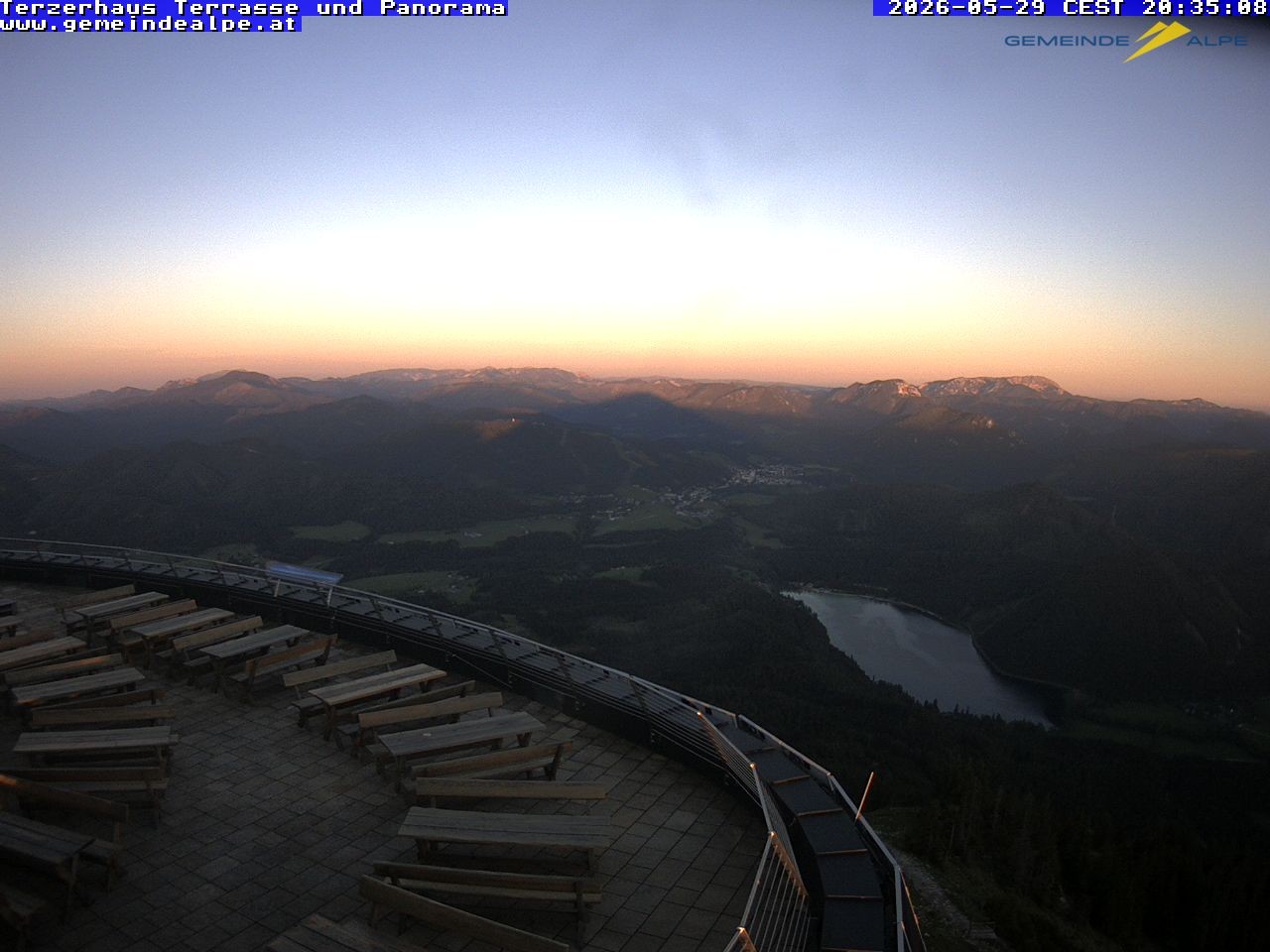 Archiv Foto Webcam Panoramablick Terzerhaus Terrasse Gemeindealpe Mitterbach