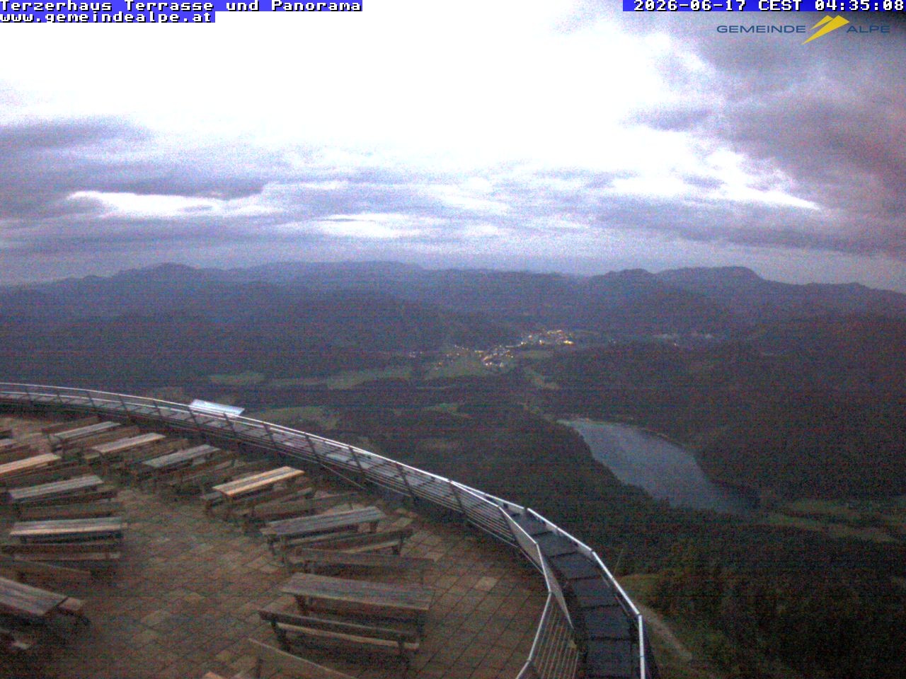 Archiv Foto Webcam Panoramablick Terzerhaus Terrasse Gemeindealpe Mitterbach