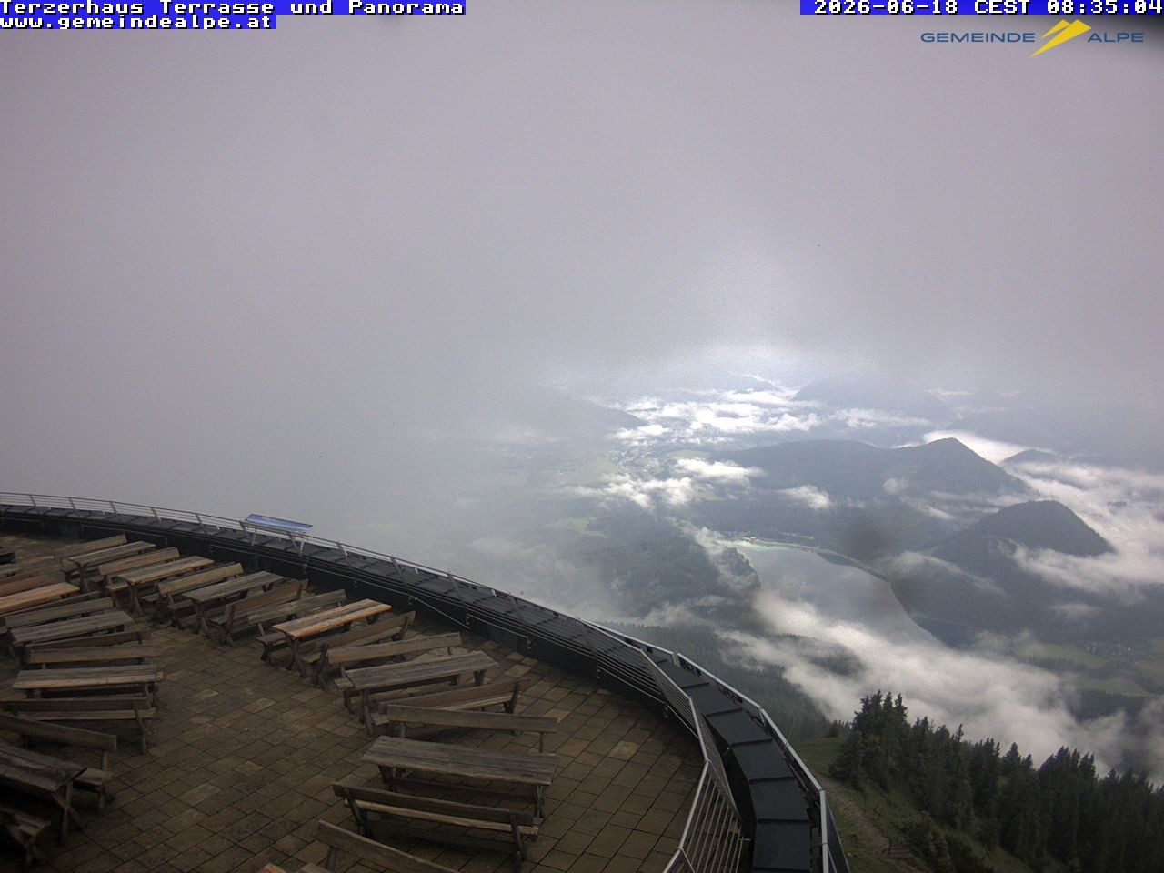 Archiv Foto Webcam Panoramablick Terzerhaus Terrasse Gemeindealpe Mitterbach