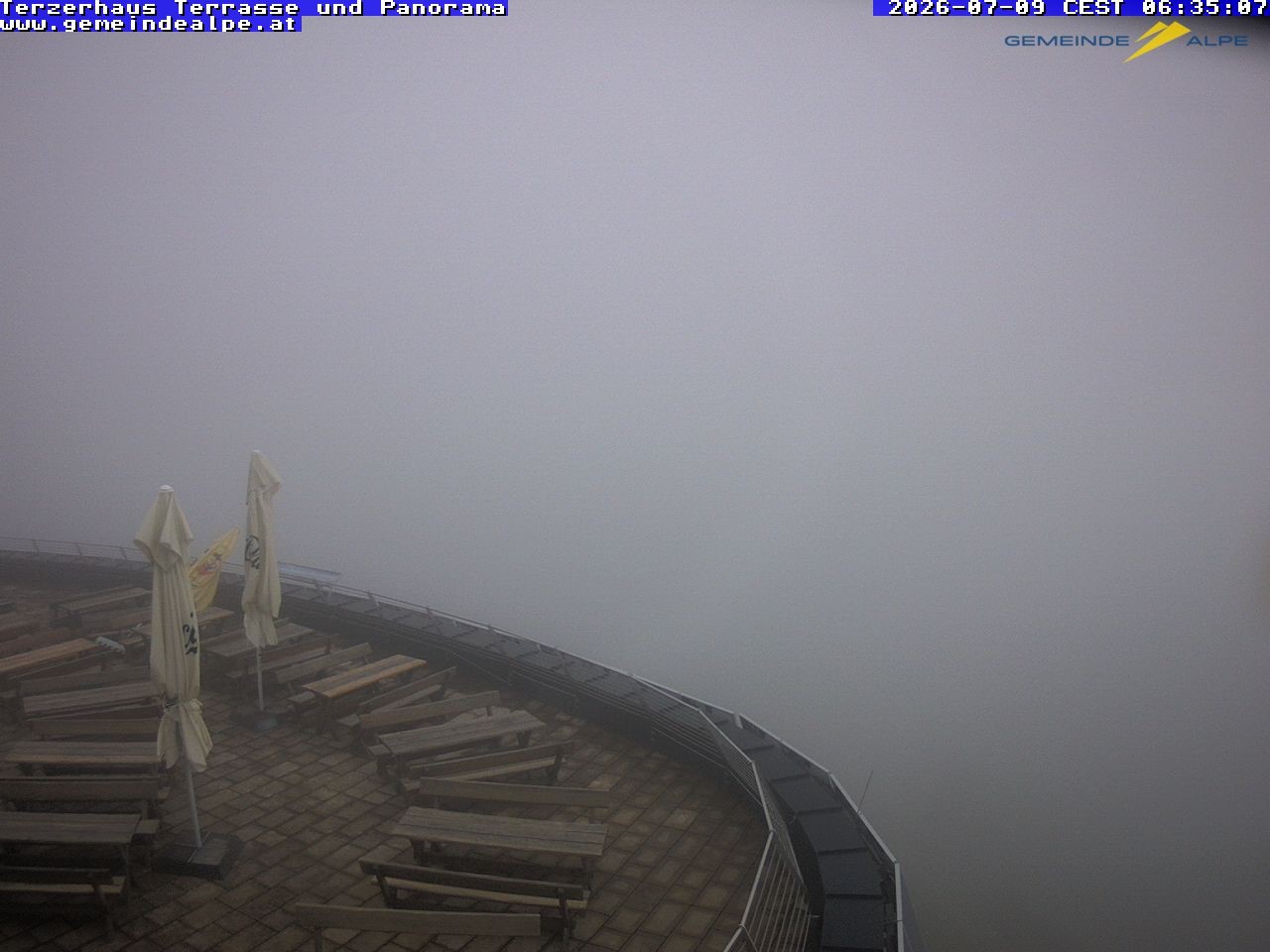 Archiv Foto Webcam Panoramablick Terzerhaus Terrasse Gemeindealpe Mitterbach