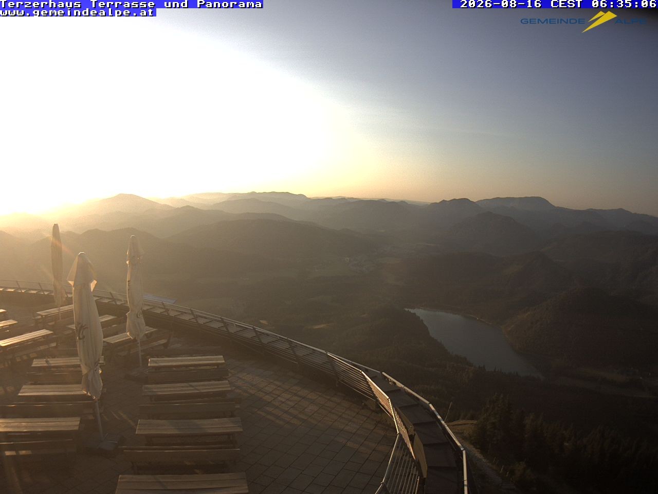 Archiv Foto Webcam Panoramablick Terzerhaus Terrasse Gemeindealpe Mitterbach