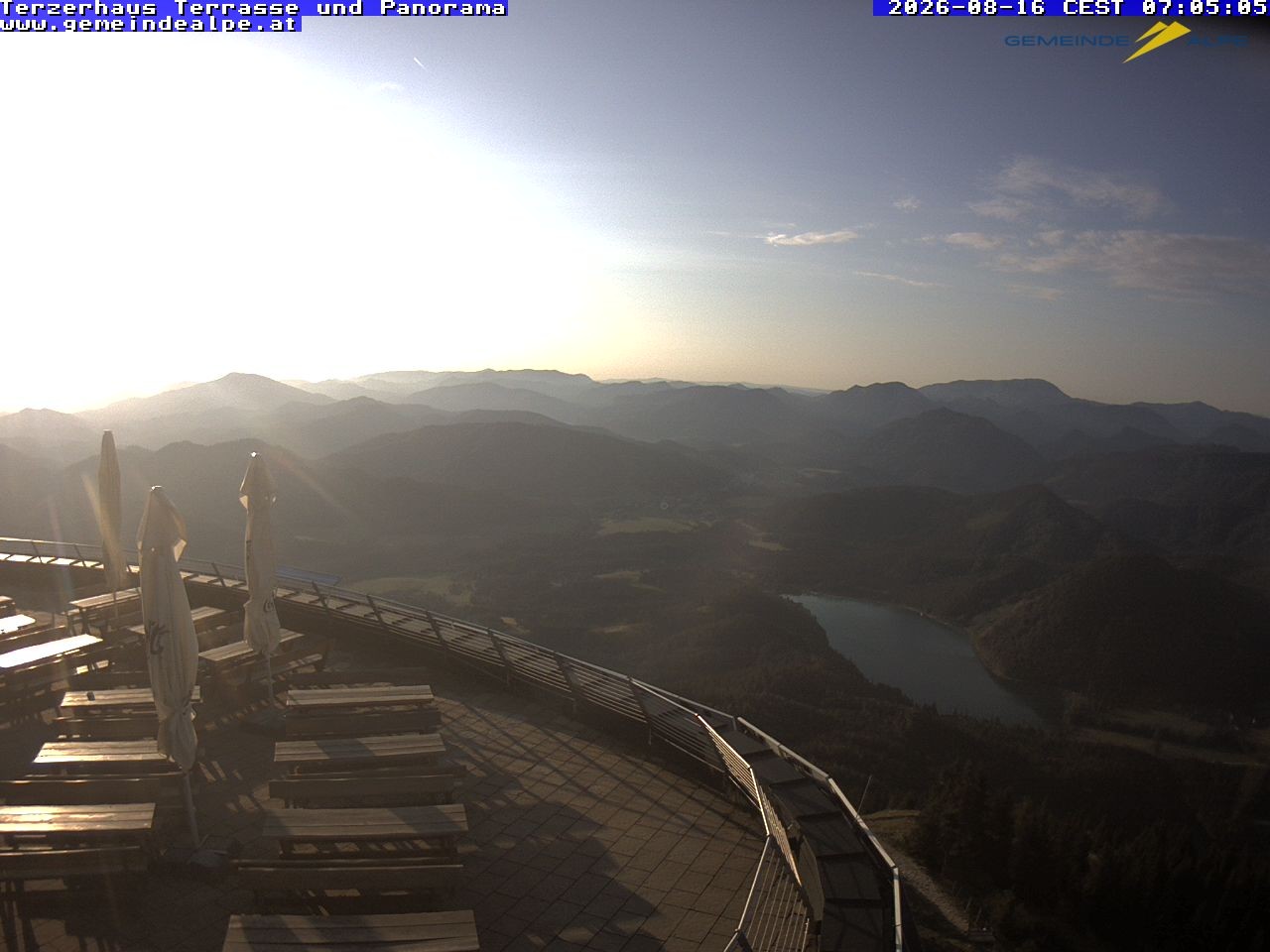 Archiv Foto Webcam Panoramablick Terzerhaus Terrasse Gemeindealpe Mitterbach