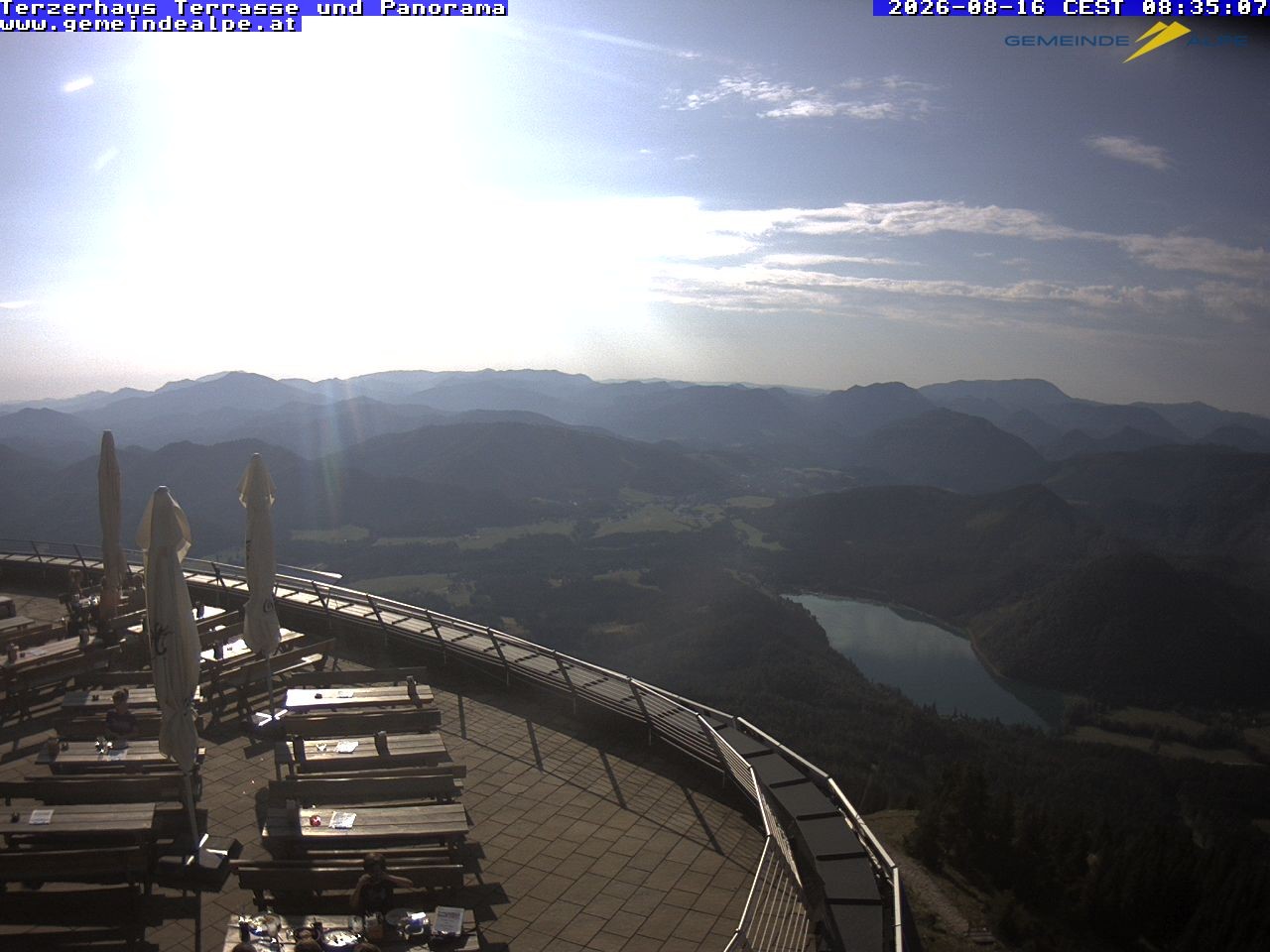 Archiv Foto Webcam Panoramablick Terzerhaus Terrasse Gemeindealpe Mitterbach