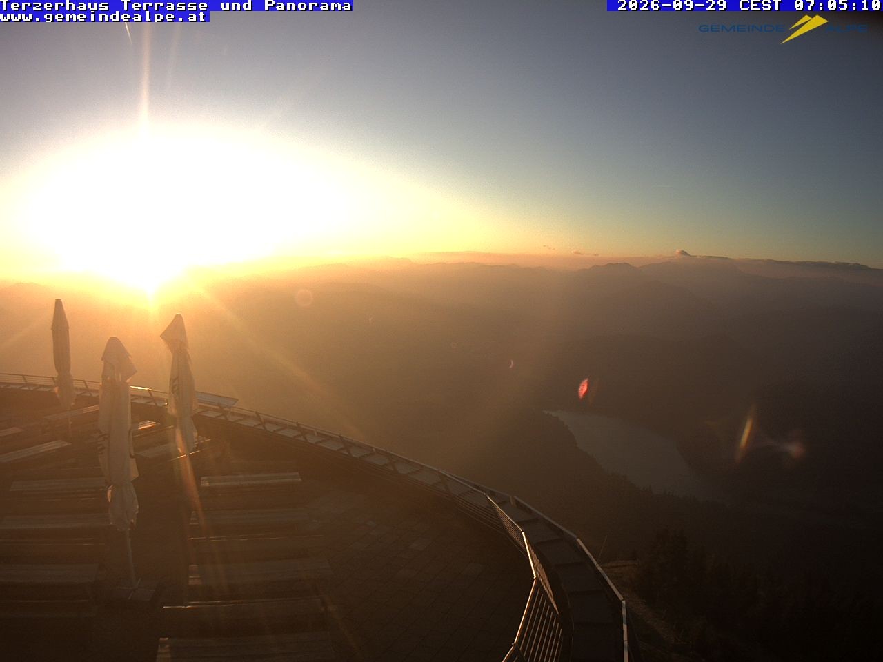 Archiv Foto Webcam Panoramablick Terzerhaus Terrasse Gemeindealpe Mitterbach