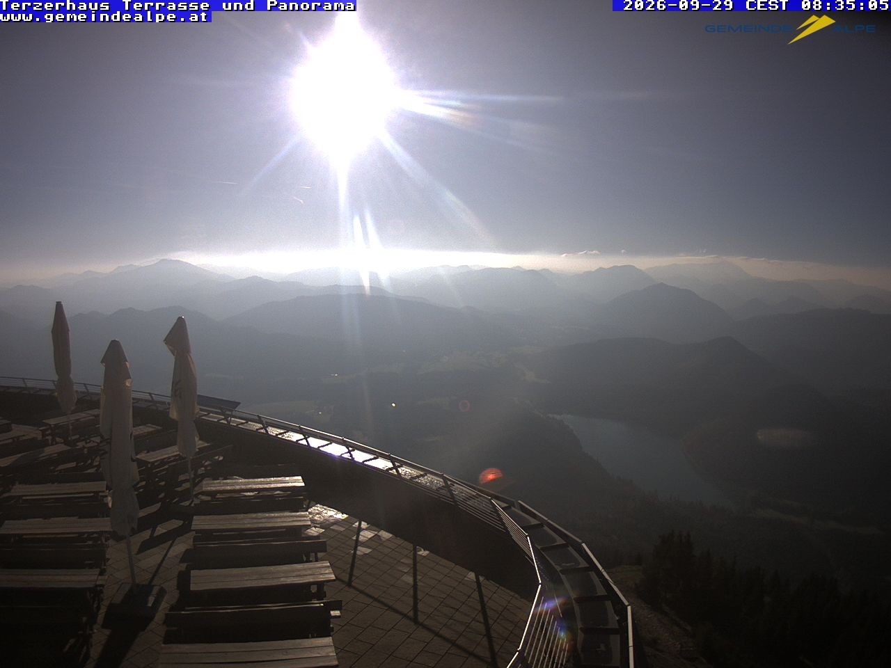 Archiv Foto Webcam Panoramablick Terzerhaus Terrasse Gemeindealpe Mitterbach