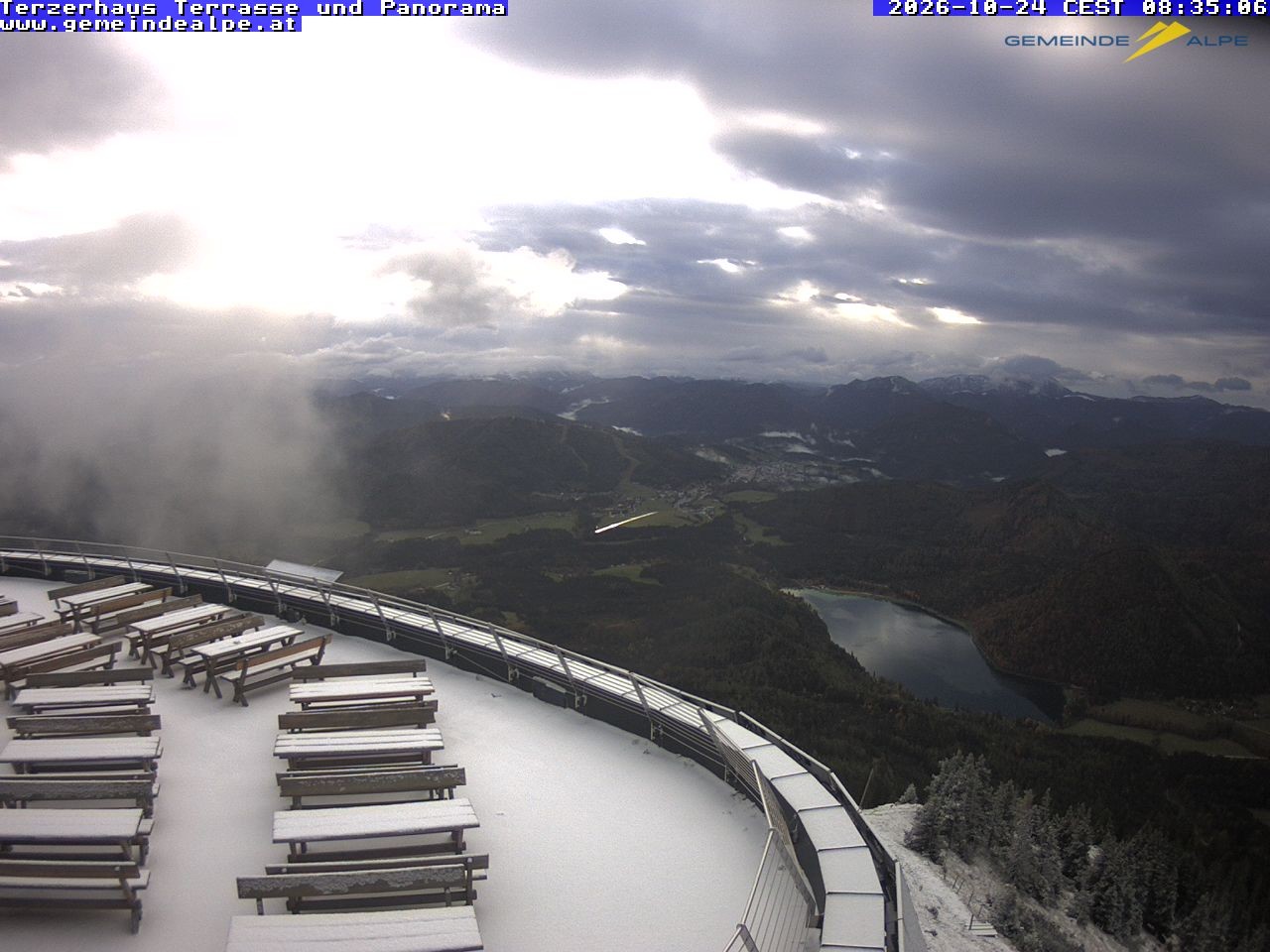Archiv Foto Webcam Panoramablick Terzerhaus Terrasse Gemeindealpe Mitterbach