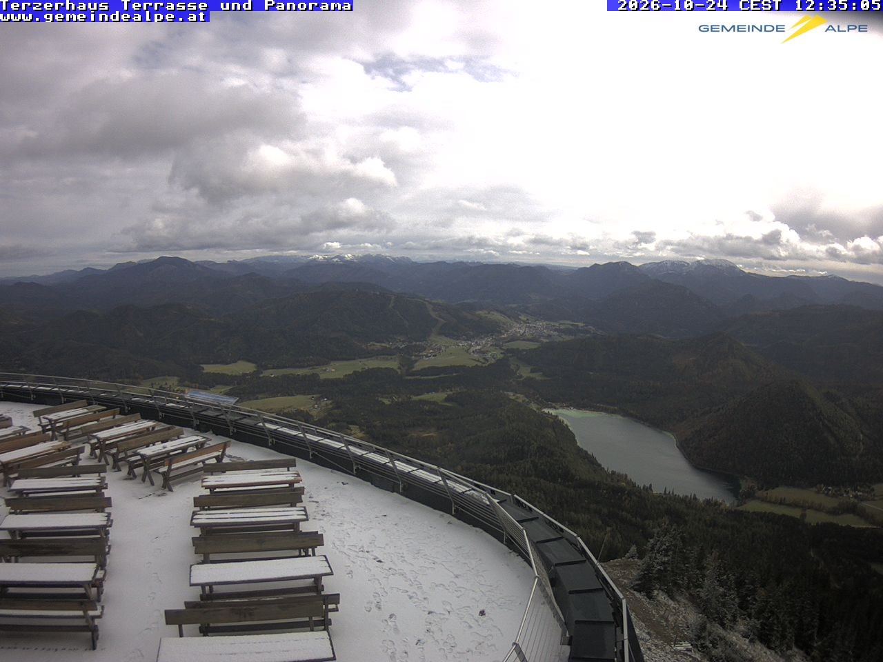 Archiv Foto Webcam Panoramablick Terzerhaus Terrasse Gemeindealpe Mitterbach