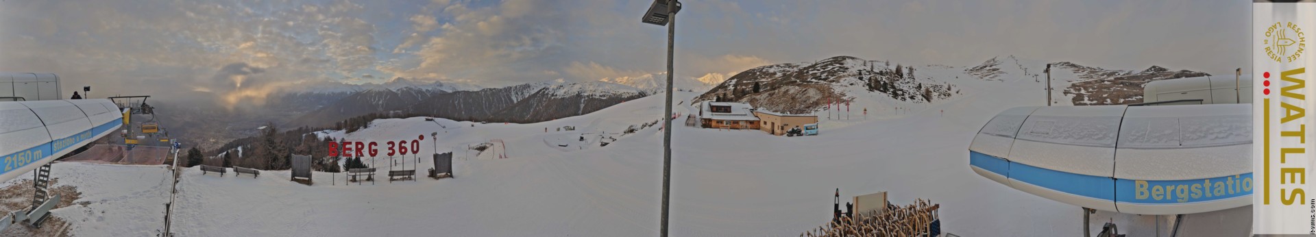 Archived image Webcam Panoramic view from mountain hut Plantapatsch in Watles (South Tyrol)