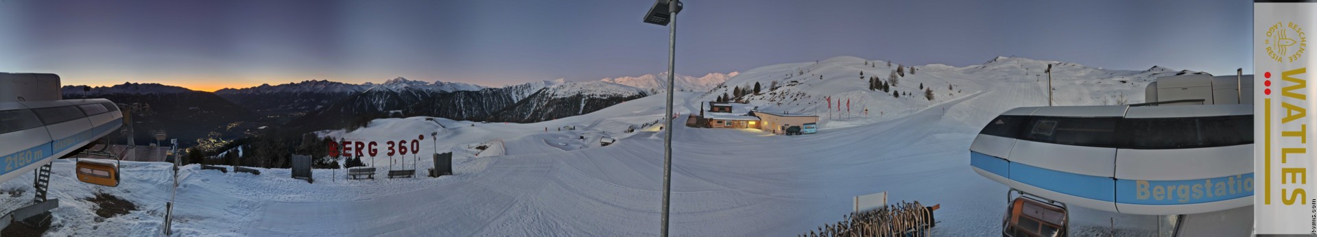 Archived image Webcam Panoramic view from mountain hut Plantapatsch in Watles (South Tyrol)