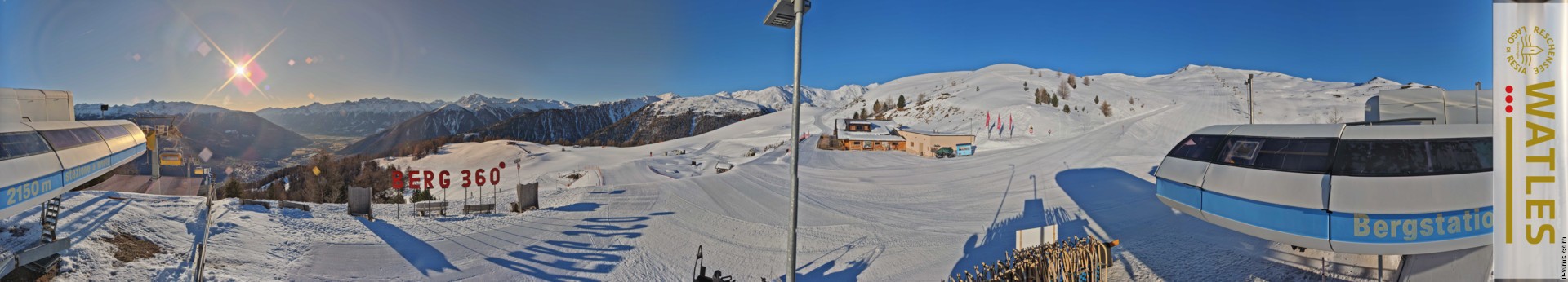 Archived image Webcam Panoramic view from mountain hut Plantapatsch in Watles (South Tyrol)