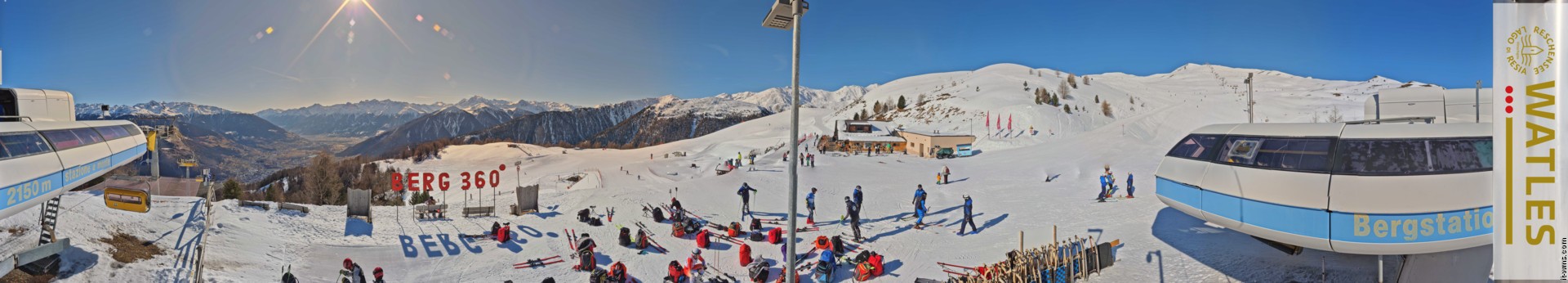 Archived image Webcam Panoramic view from mountain hut Plantapatsch in Watles (South Tyrol)
