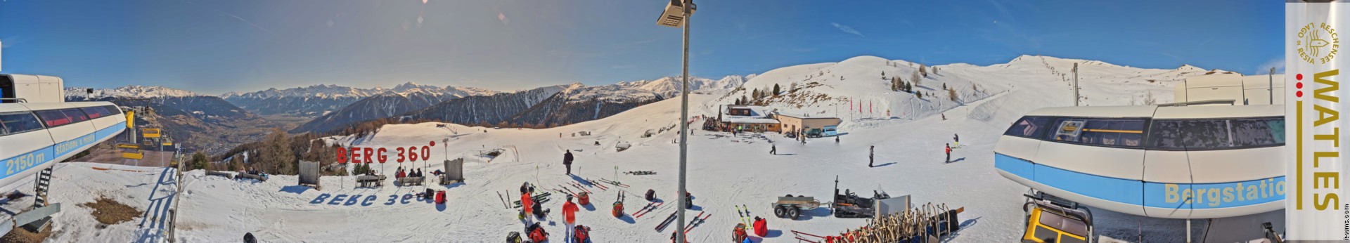 Archived image Webcam Panoramic view from mountain hut Plantapatsch in Watles (South Tyrol)