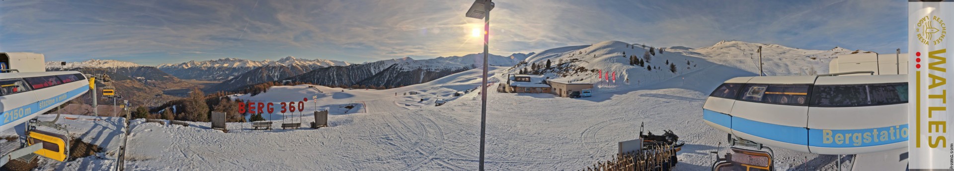 Archived image Webcam Panoramic view from mountain hut Plantapatsch in Watles (South Tyrol)