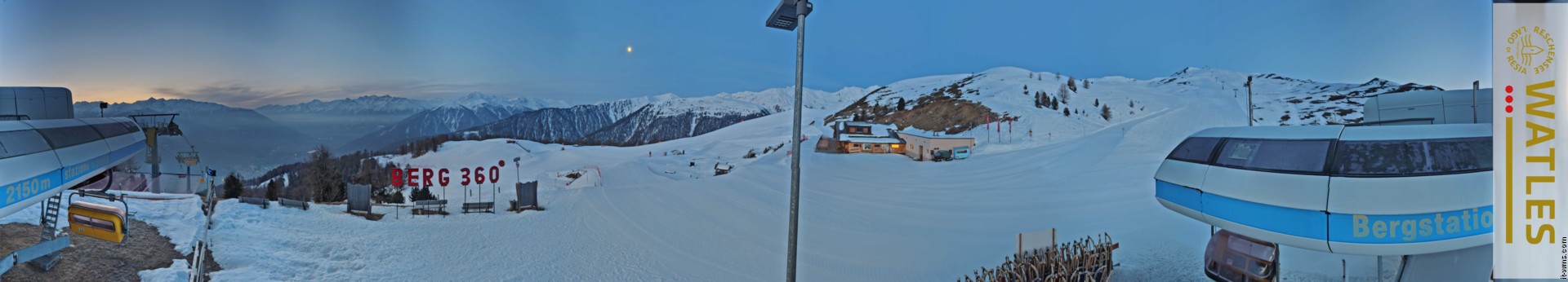 Archived image Webcam Panoramic view from mountain hut Plantapatsch in Watles (South Tyrol)