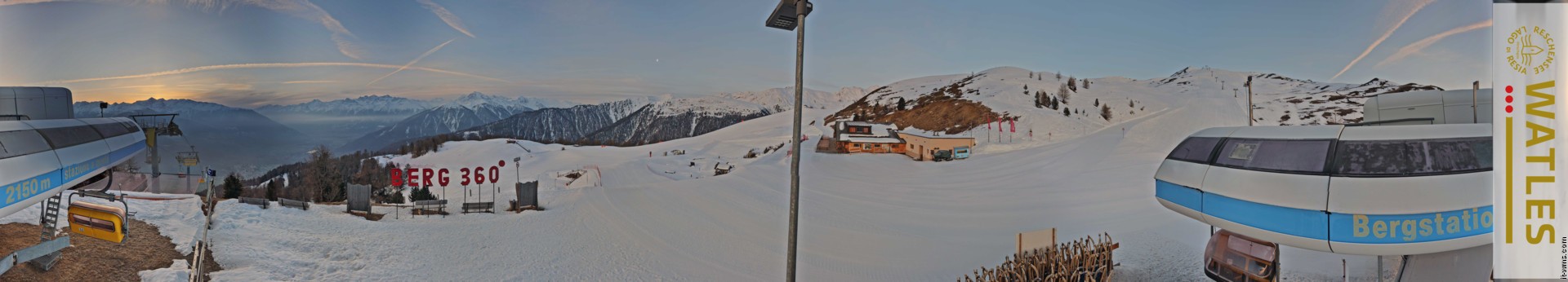 Archived image Webcam Panoramic view from mountain hut Plantapatsch in Watles (South Tyrol)