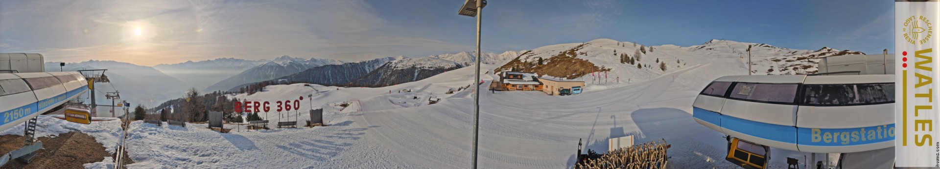 Archived image Webcam Panoramic view from mountain hut Plantapatsch in Watles (South Tyrol)