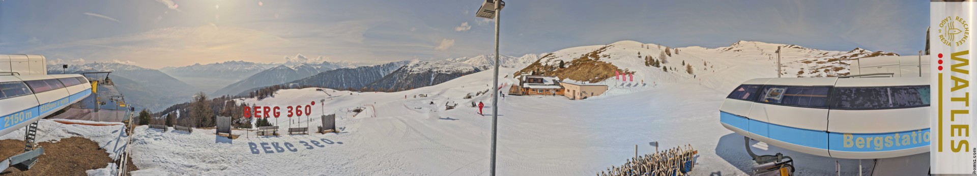 Archived image Webcam Panoramic view from mountain hut Plantapatsch in Watles (South Tyrol)
