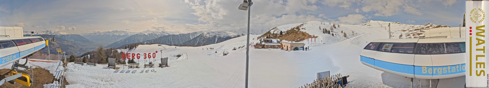 Archived image Webcam Panoramic view from mountain hut Plantapatsch in Watles (South Tyrol)