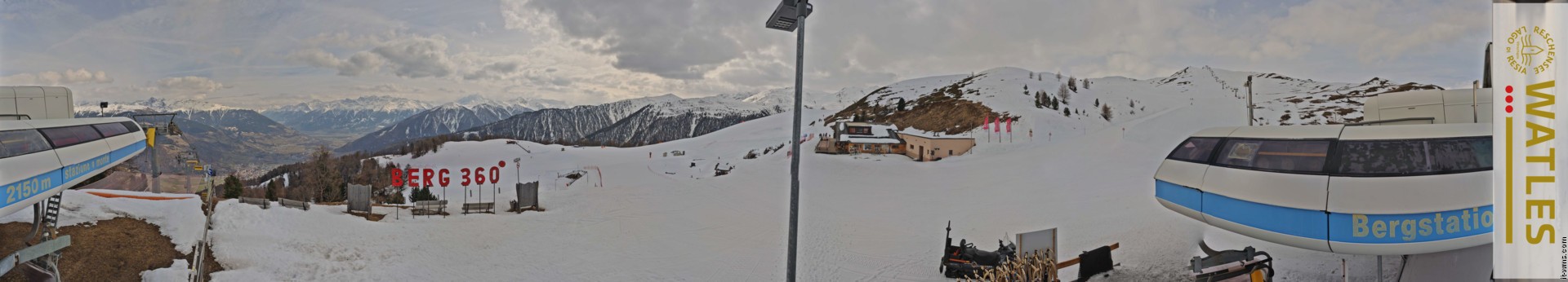 Archived image Webcam Panoramic view from mountain hut Plantapatsch in Watles (South Tyrol)