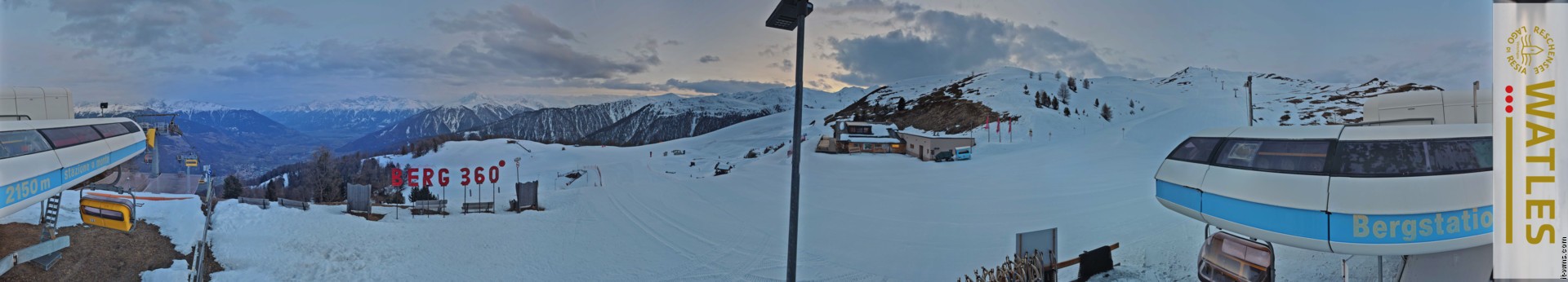Archived image Webcam Panoramic view from mountain hut Plantapatsch in Watles (South Tyrol)