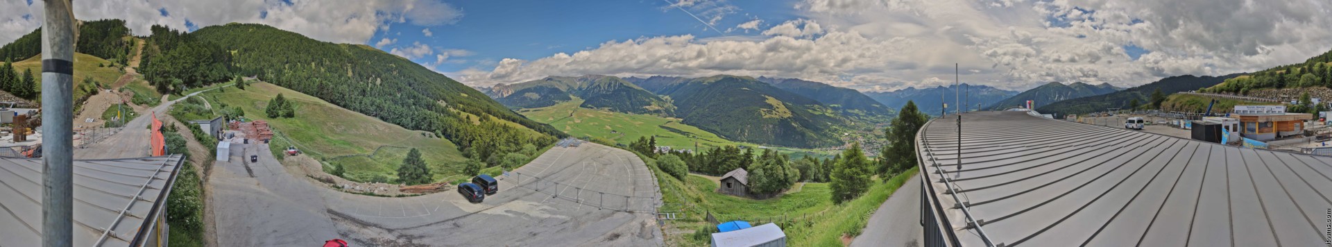 Archived image Webcam Panoramic view from mountain hut Plantapatsch in Watles (South Tyrol)