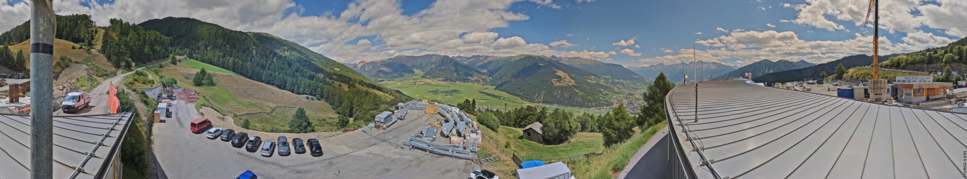 Archived image Webcam Panoramic view from mountain hut Plantapatsch in Watles (South Tyrol)