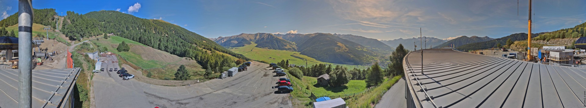 Archived image Webcam Panoramic view from mountain hut Plantapatsch in Watles (South Tyrol)