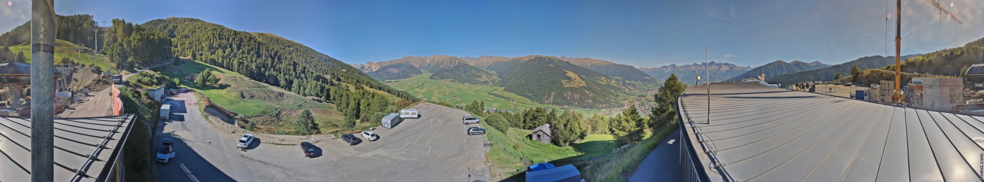 Archived image Webcam Panoramic view from mountain hut Plantapatsch in Watles (South Tyrol)