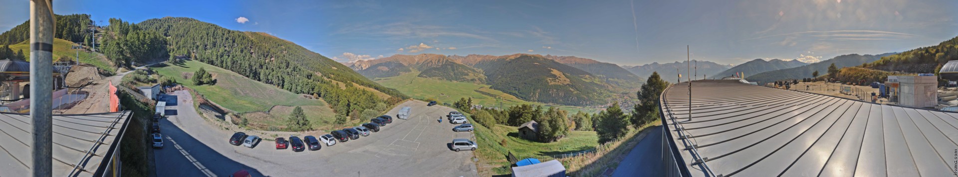 Archived image Webcam Panoramic view from mountain hut Plantapatsch in Watles (South Tyrol)