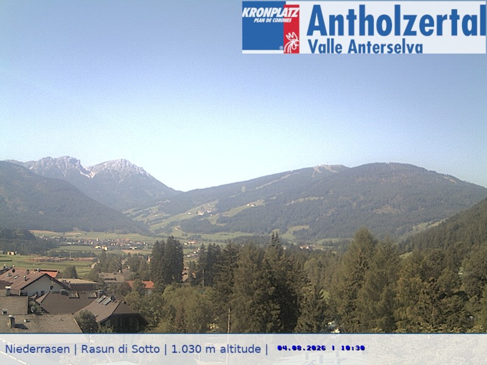 Archived image Webcam View from Rasen-Antholz towards Kronplatz (South Tyrol)