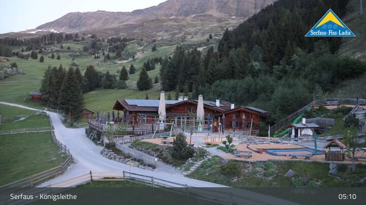 Archived image Webcam Serfaus: Mountain Restaurant Leithe Wirt