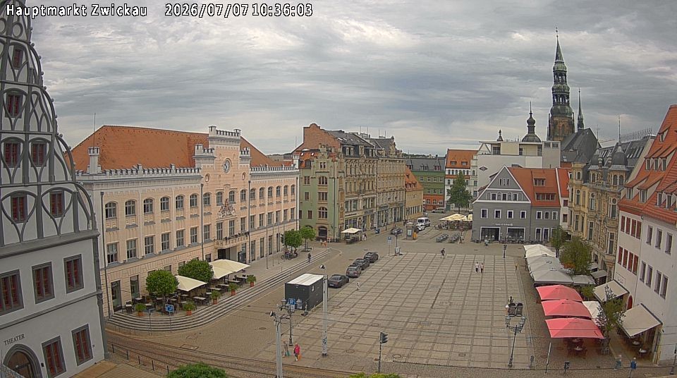 Archiv Foto Webcam Hauptmarkt Zwickau