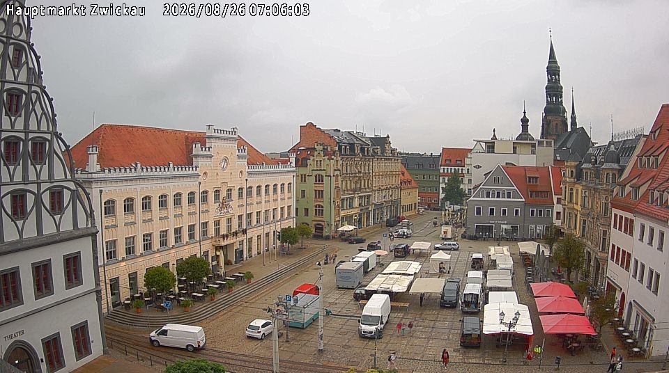 Archiv Foto Webcam Hauptmarkt Zwickau
