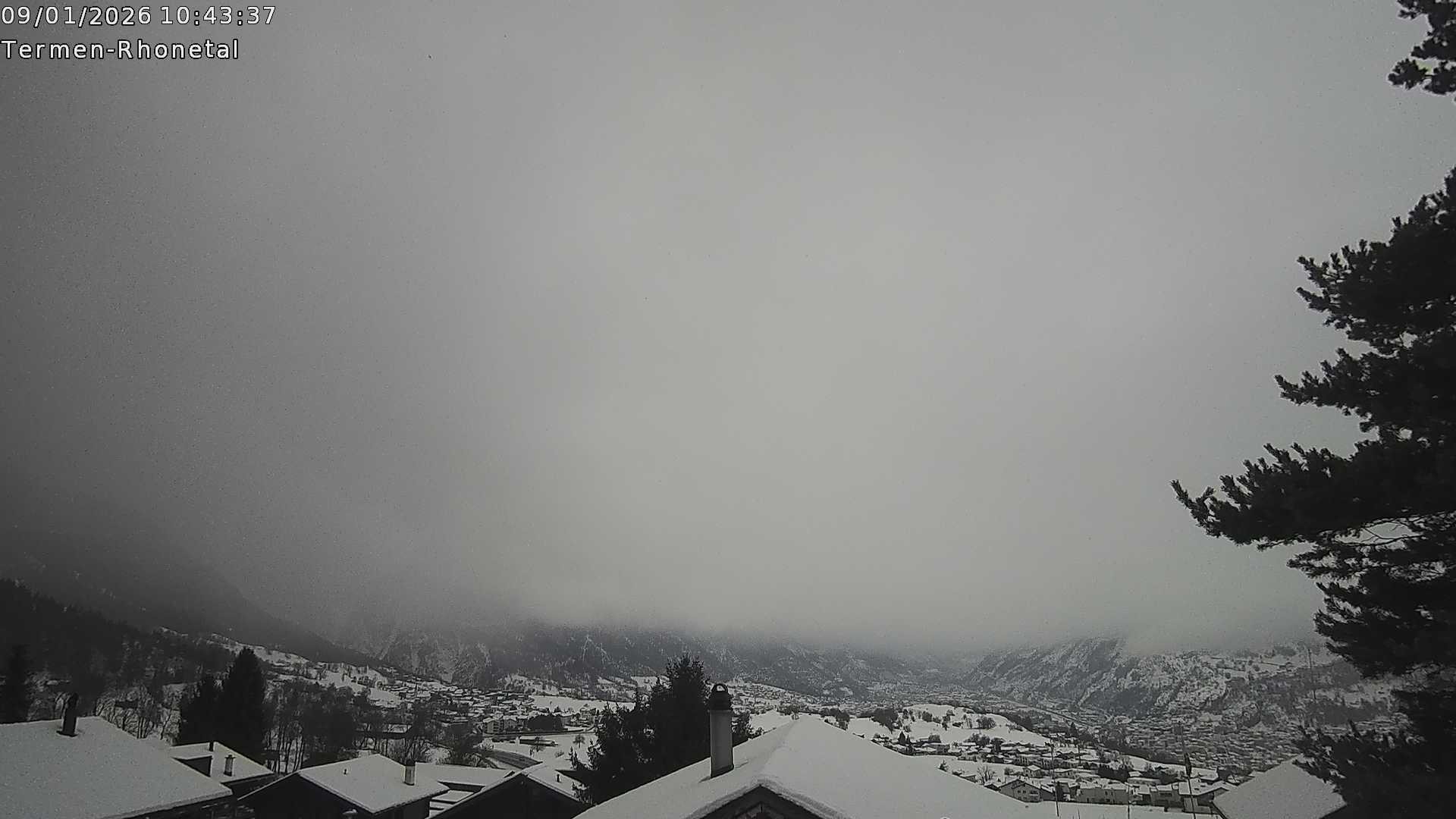 Archiv Foto Webcam Termen: Blick Richtung Süden ins Rhonetal