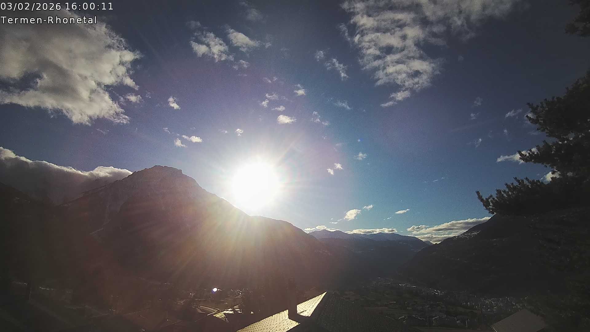 Archiv Foto Webcam Termen: Blick Richtung Süden ins Rhonetal