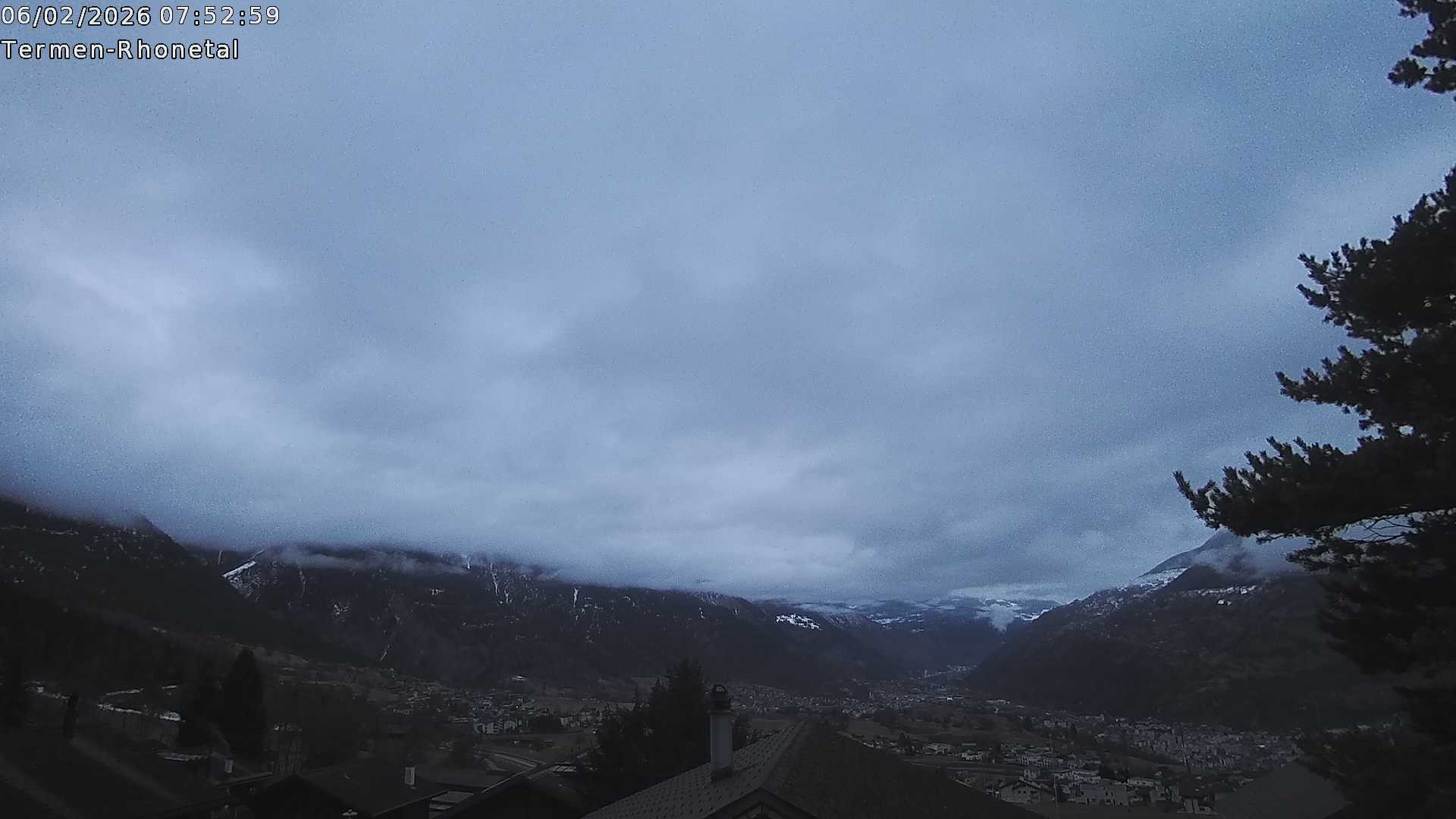 Archiv Foto Webcam Termen: Blick Richtung Süden ins Rhonetal