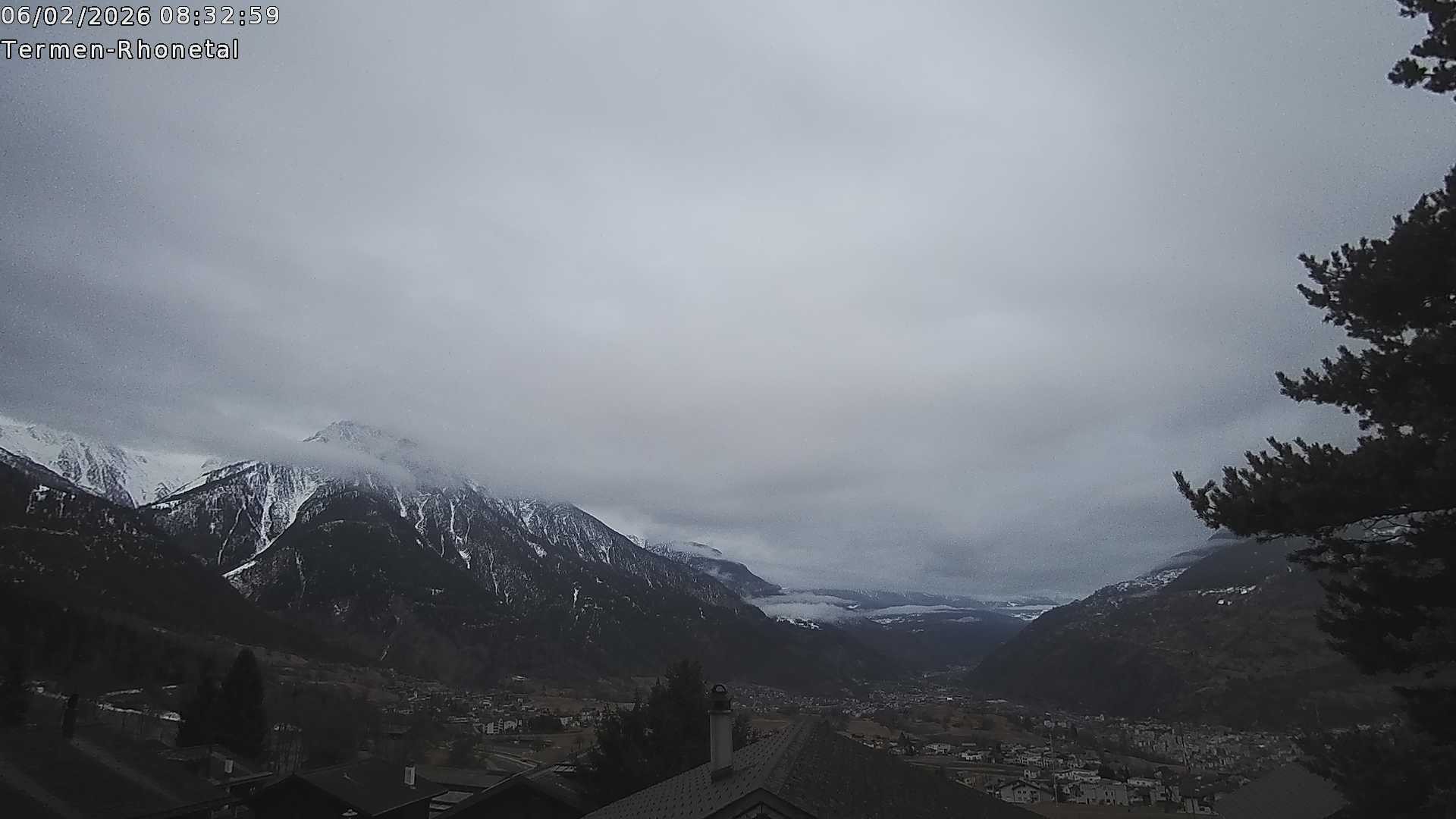 Archiv Foto Webcam Termen: Blick Richtung Süden ins Rhonetal