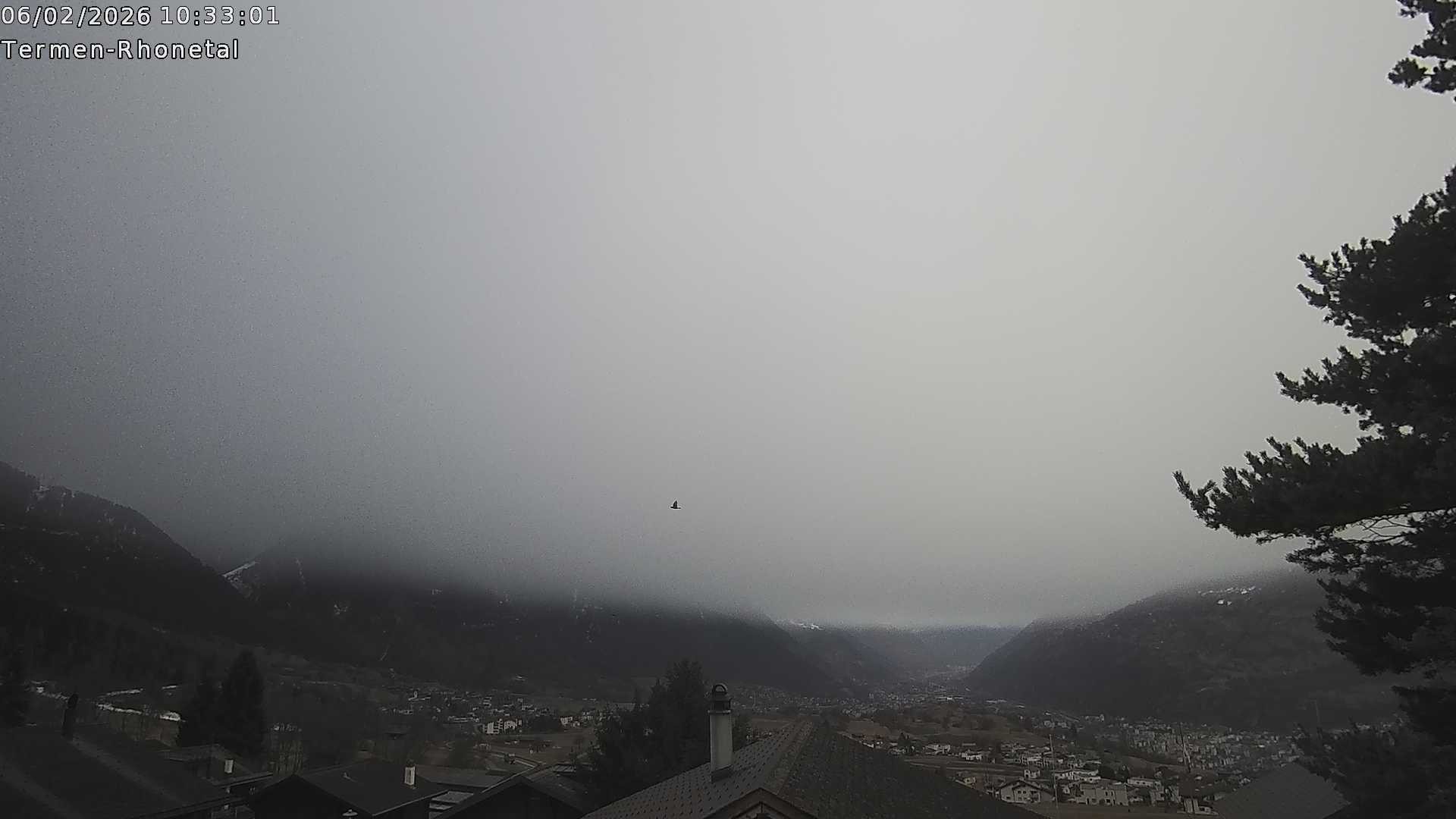 Archiv Foto Webcam Termen: Blick Richtung Süden ins Rhonetal