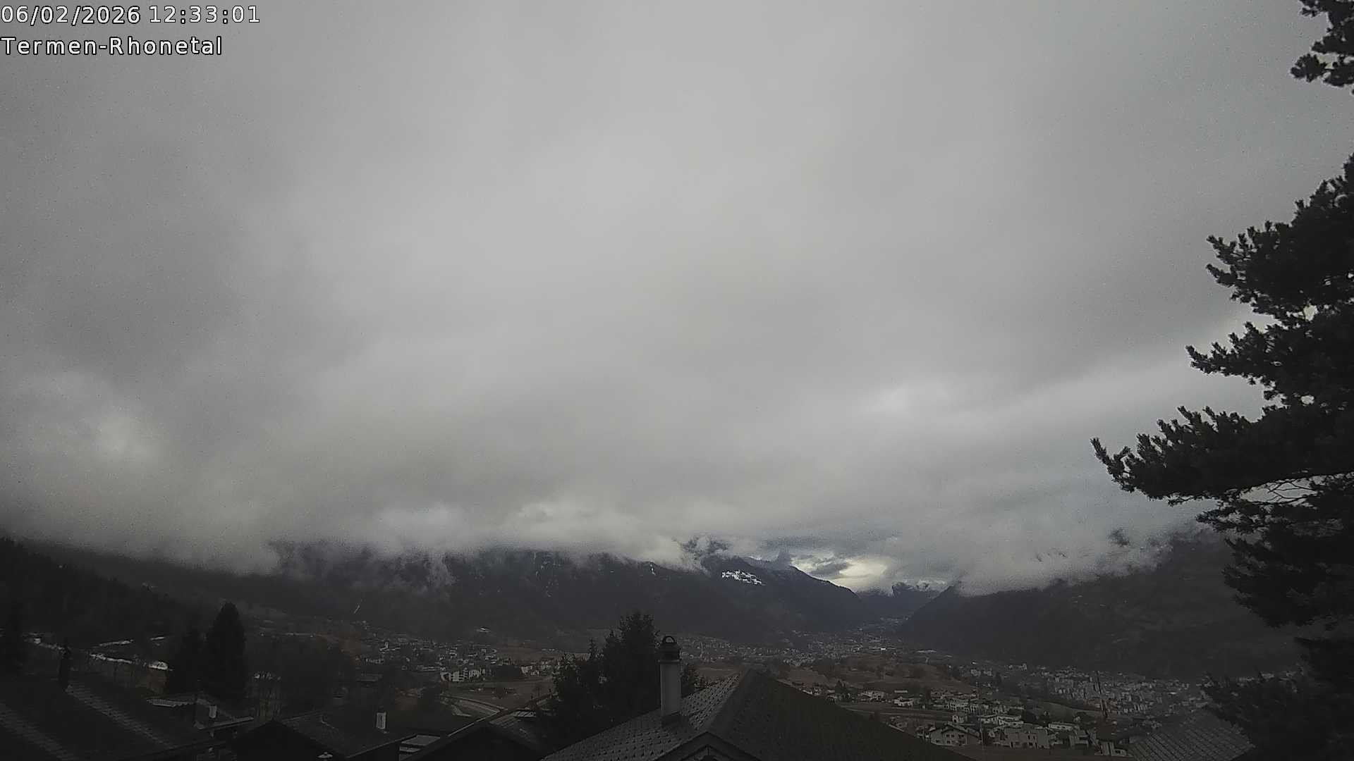 Archiv Foto Webcam Termen: Blick Richtung Süden ins Rhonetal