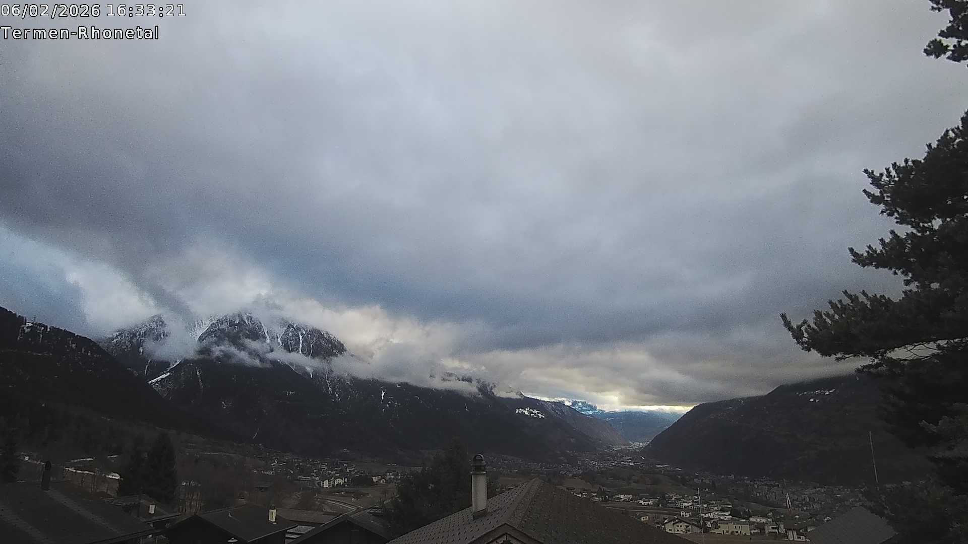 Archiv Foto Webcam Termen: Blick Richtung Süden ins Rhonetal