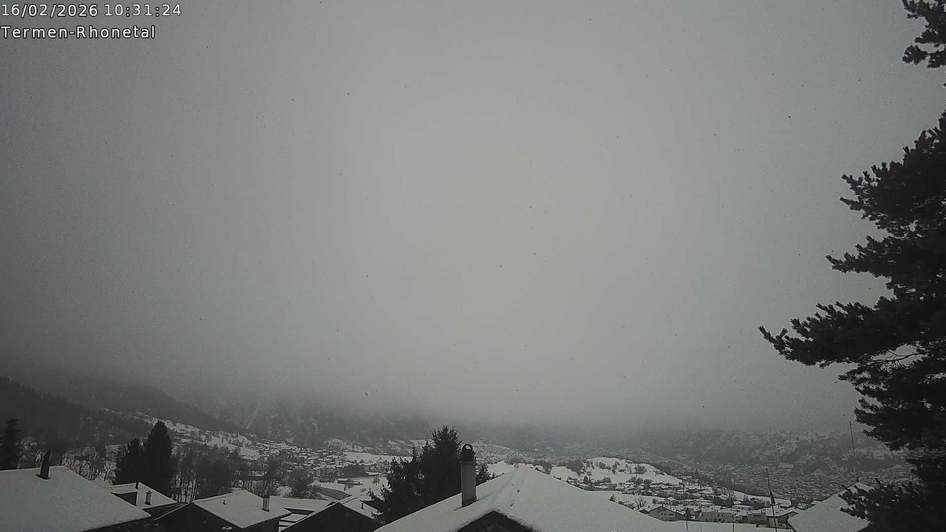 Archiv Foto Webcam Termen: Blick Richtung Süden ins Rhonetal