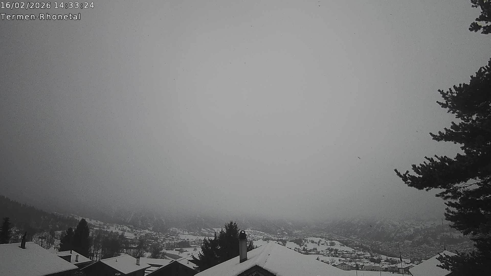 Archiv Foto Webcam Termen: Blick Richtung Süden ins Rhonetal