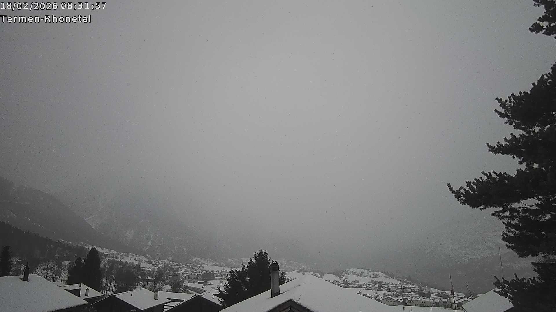 Archiv Foto Webcam Termen: Blick Richtung Süden ins Rhonetal