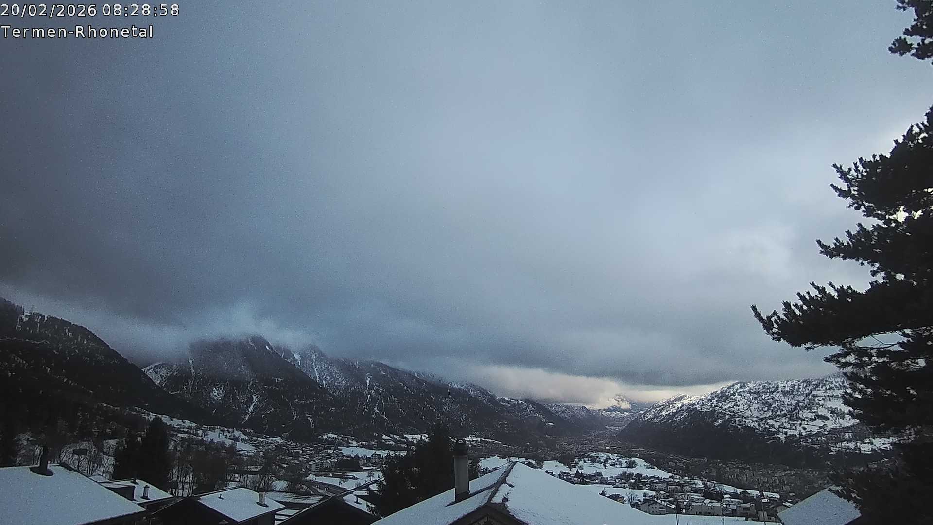 Archiv Foto Webcam Termen: Blick Richtung Süden ins Rhonetal