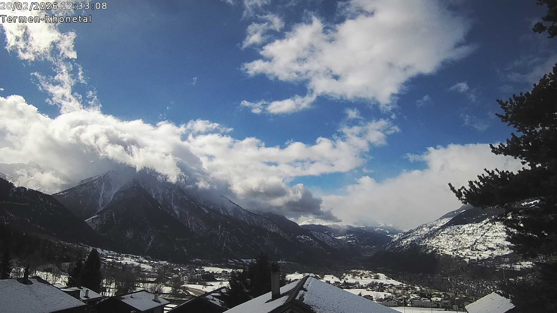 Archiv Foto Webcam Termen: Blick Richtung Süden ins Rhonetal