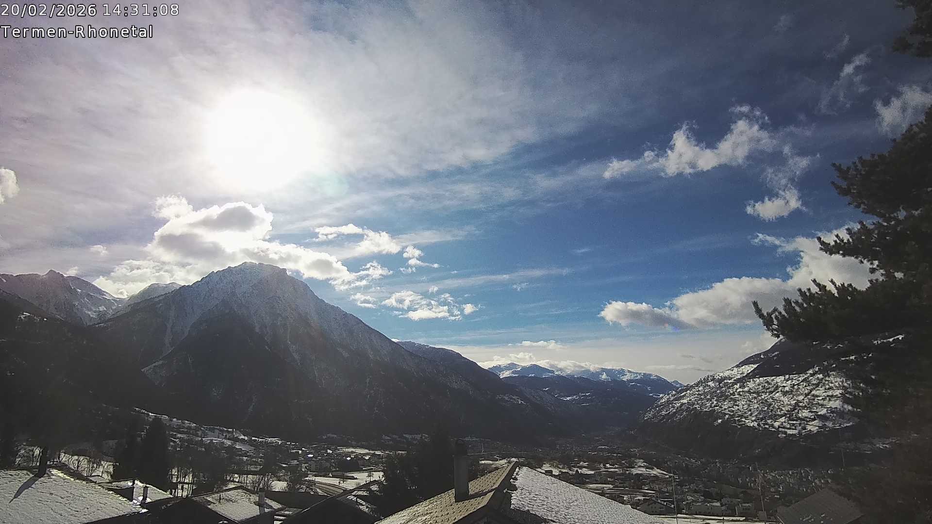Archiv Foto Webcam Termen: Blick Richtung Süden ins Rhonetal