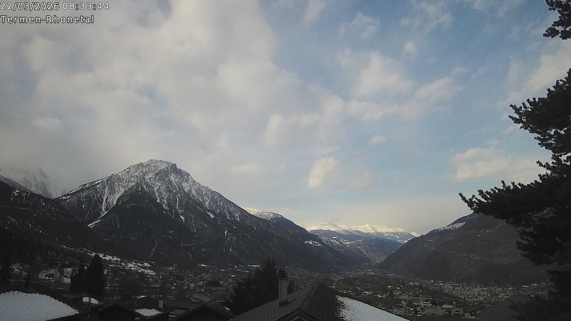 Archiv Foto Webcam Termen: Blick Richtung Süden ins Rhonetal