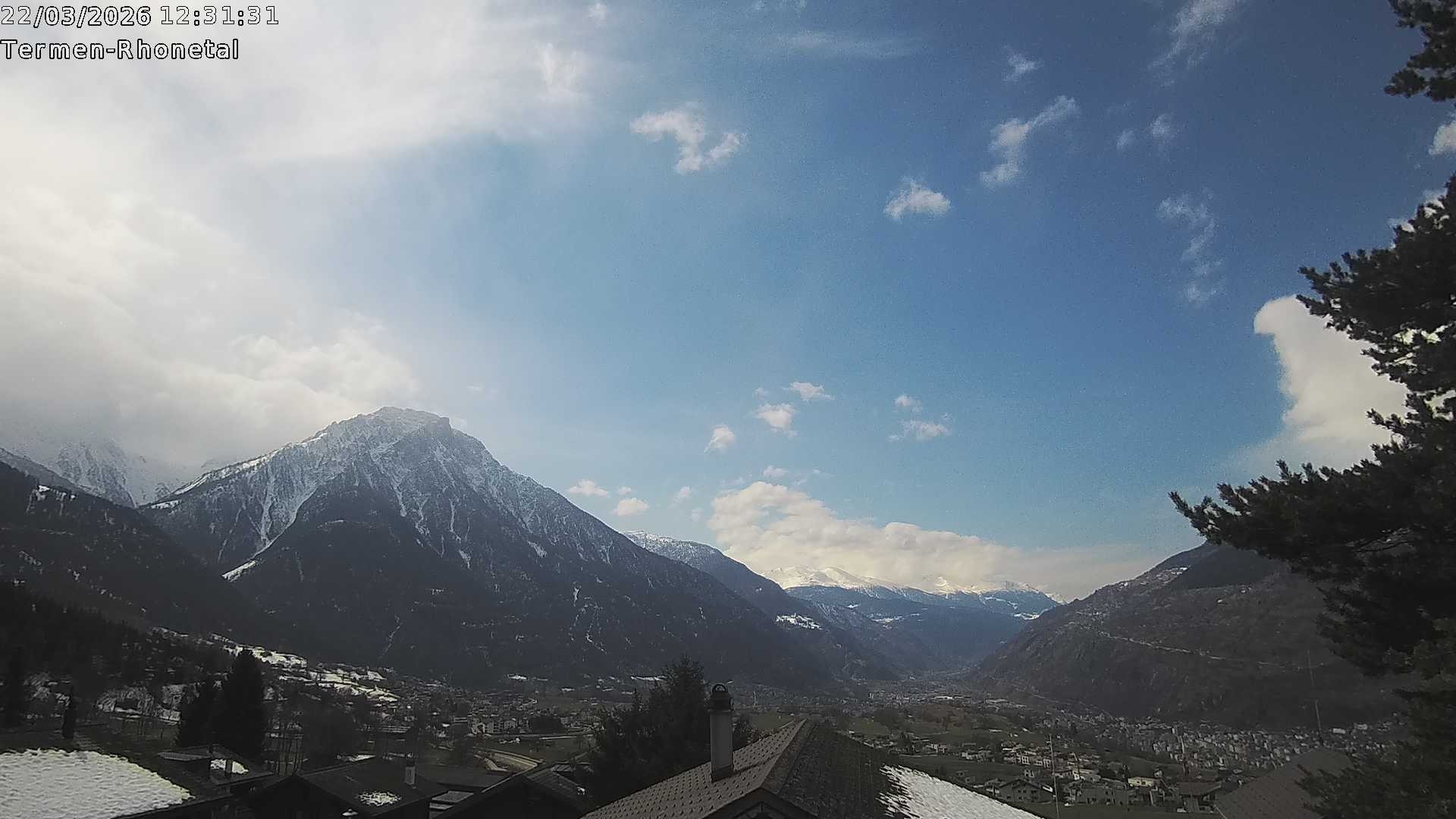 Archiv Foto Webcam Termen: Blick Richtung Süden ins Rhonetal